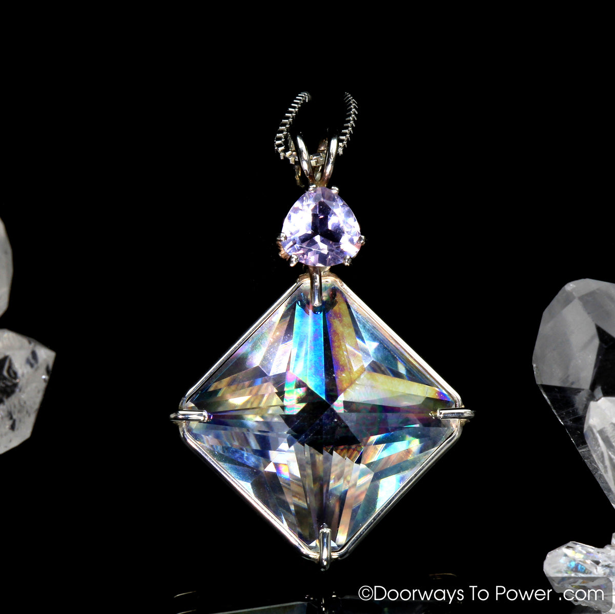 Angel Aura Magician Stone Pendant Ruby Lavender 