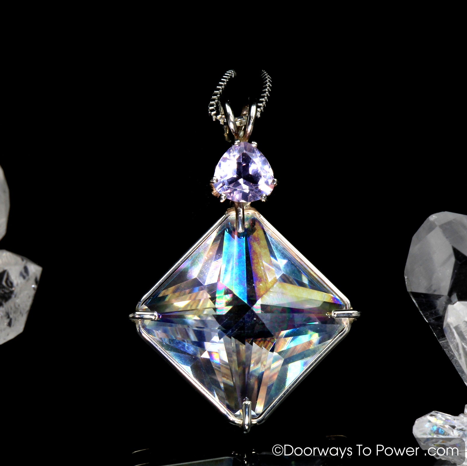 Angel Aura Magician Stone Pendant Ruby Lavender 