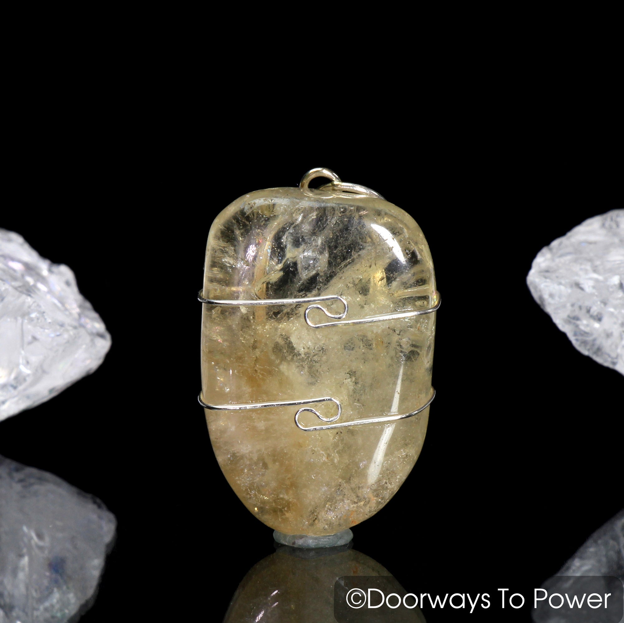 Golden Azeztulite Abundance Crystal Pendant