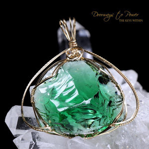 Emerald Green Andara Crystal Pendant 14k