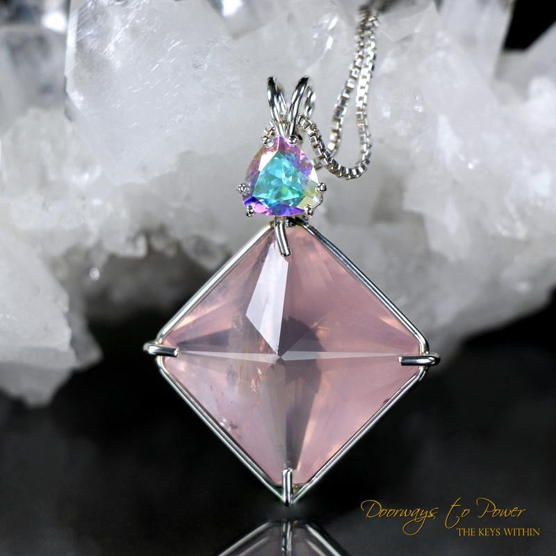 Rose Quartz Magician Stone Crystal Pendant