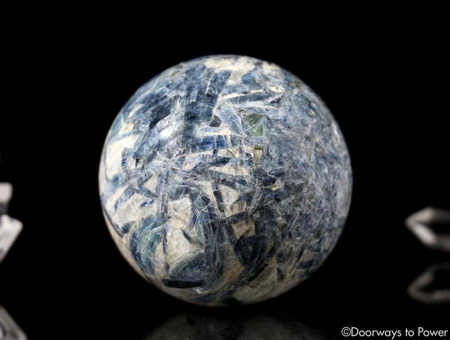 Blue Kyanite Crystal Sphere Rare Energetic cleansing + Aligns Balances all Chakras