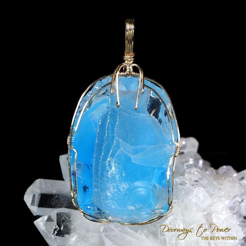 5D monatomic Andara Crystal Pendant 14k