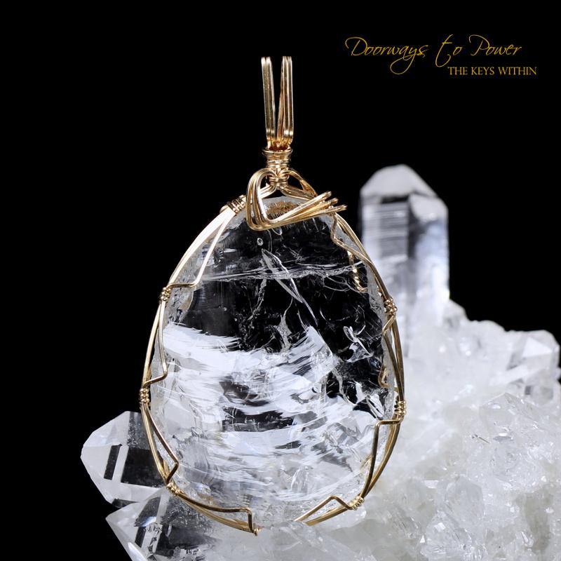 Silver Luna Andara Crystal Pendant 14k 'Guiding Light'