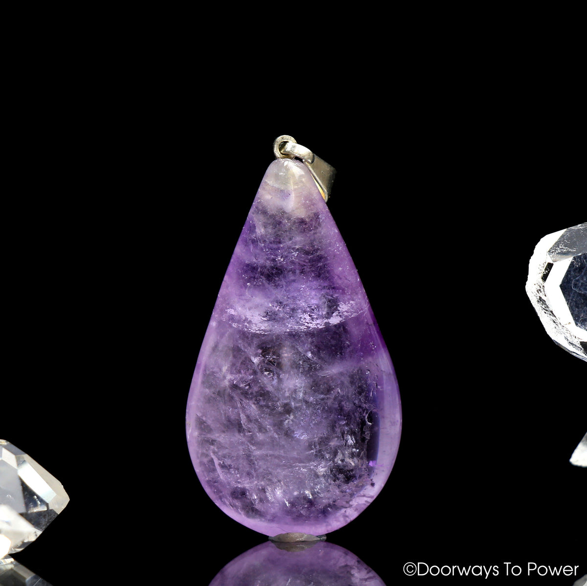 John of God Amethyst Healing Crystal Drop Pendant