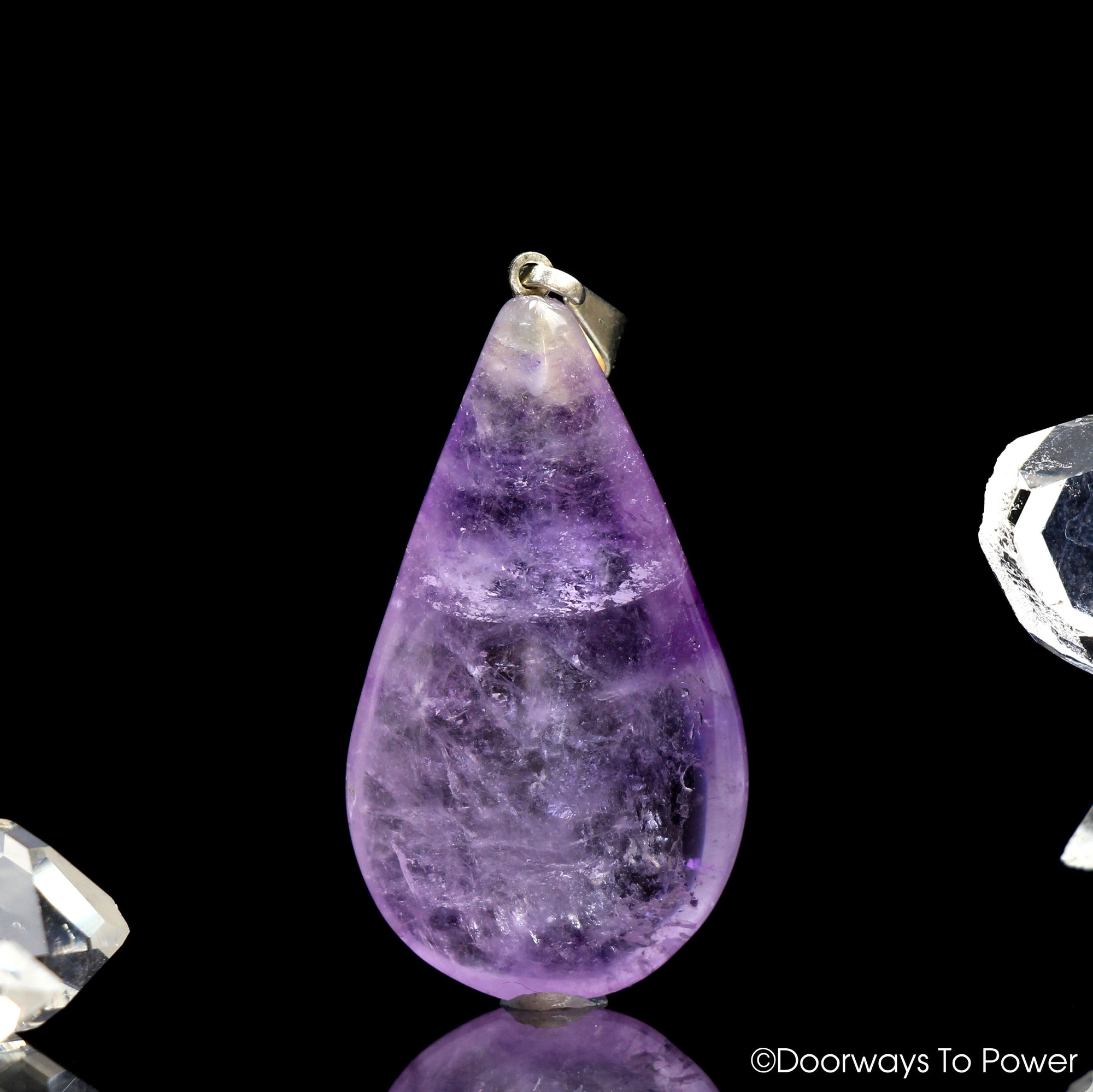 John of God Amethyst Healing Crystal Drop Pendant