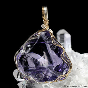 Sovereign Amethyst Andara Crystal Pendant 14k “SAHASRARA”