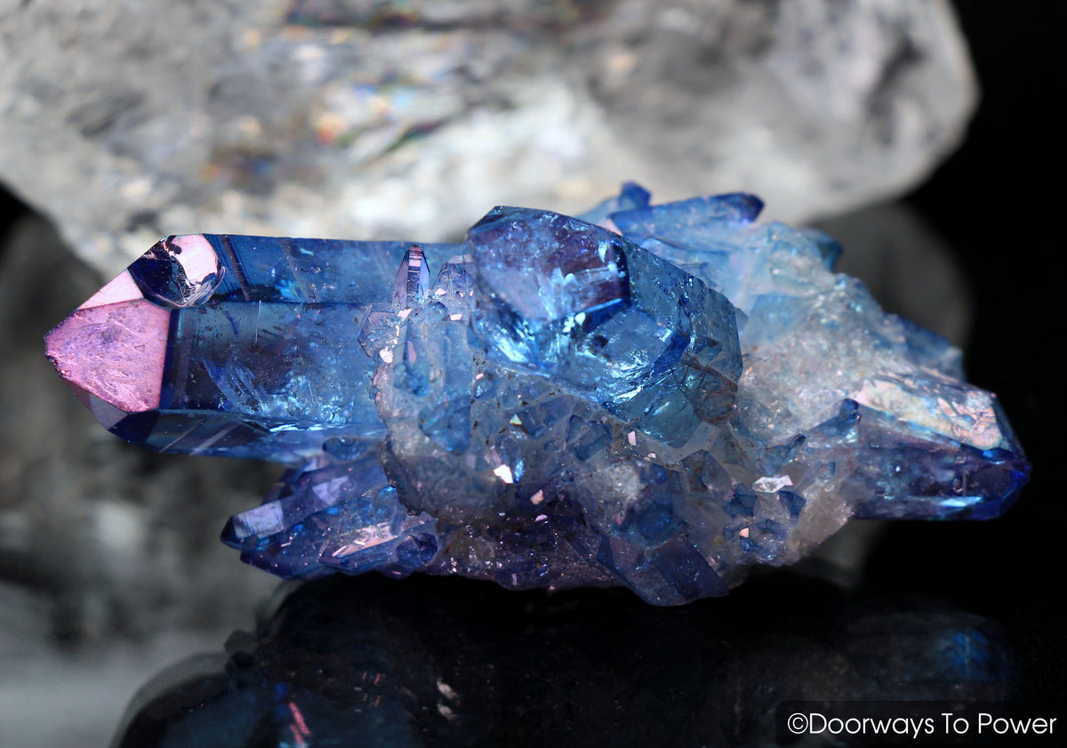 Tanzan Indigo Aura Quartz Record Keeper Manifest Spirit Crystal Cluster 