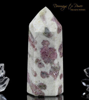 Pink Tourmaline in Quartz Point with Temple Heart Dow
