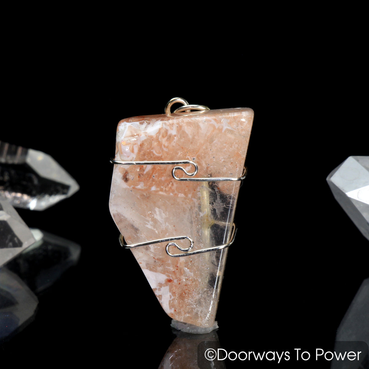 Pink Fire Azeztulite Crystal Pendant