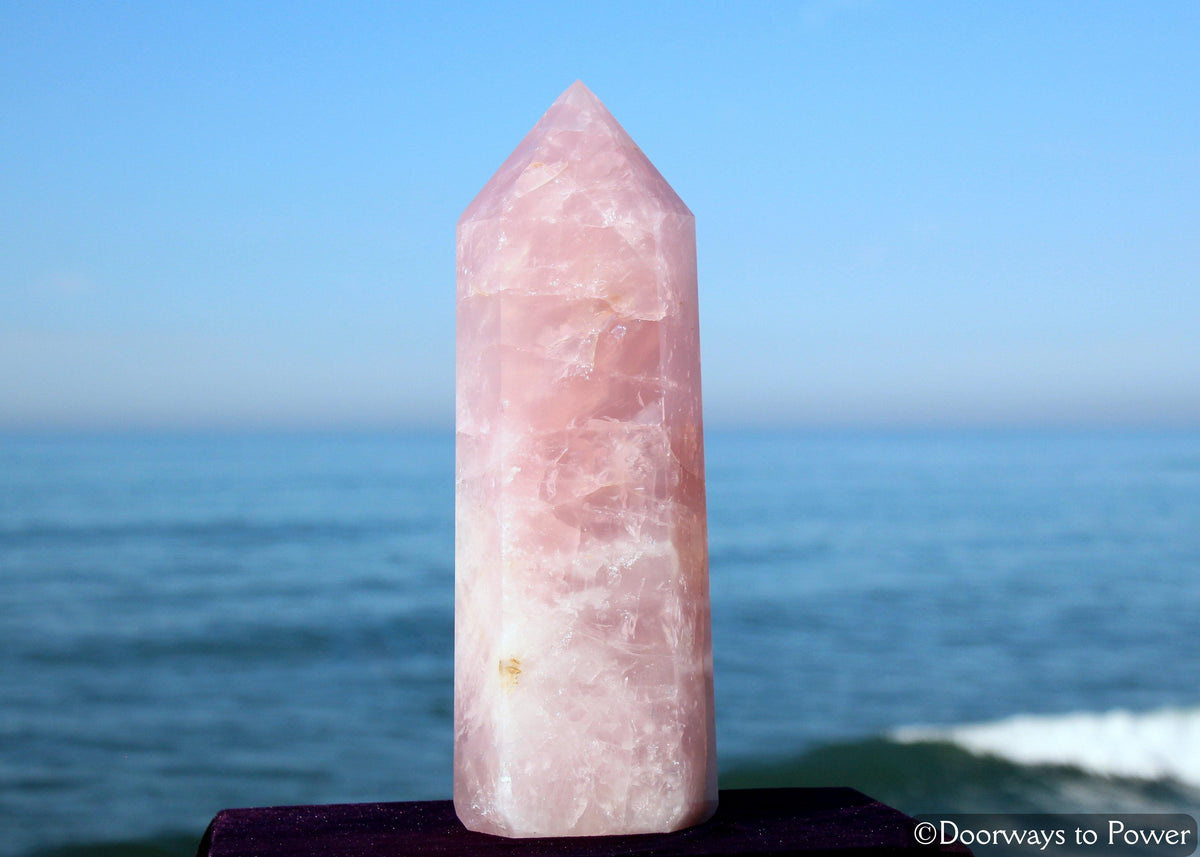 John of God Rose Quartz Channeling Crystal Point 