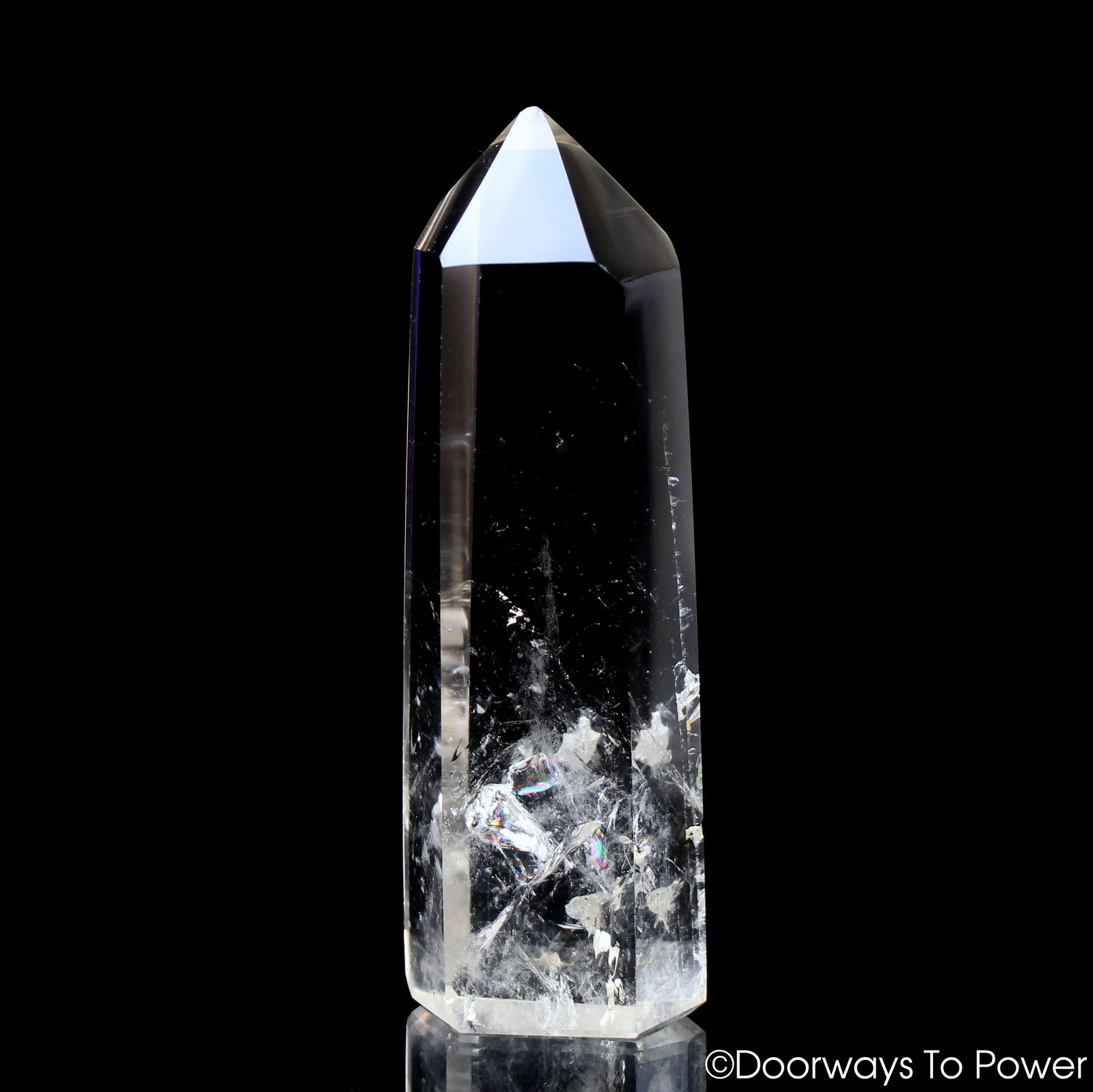 John of God Quartz Casa Crystal Point w/ Rainbows 'Manifest Spirit Isis'