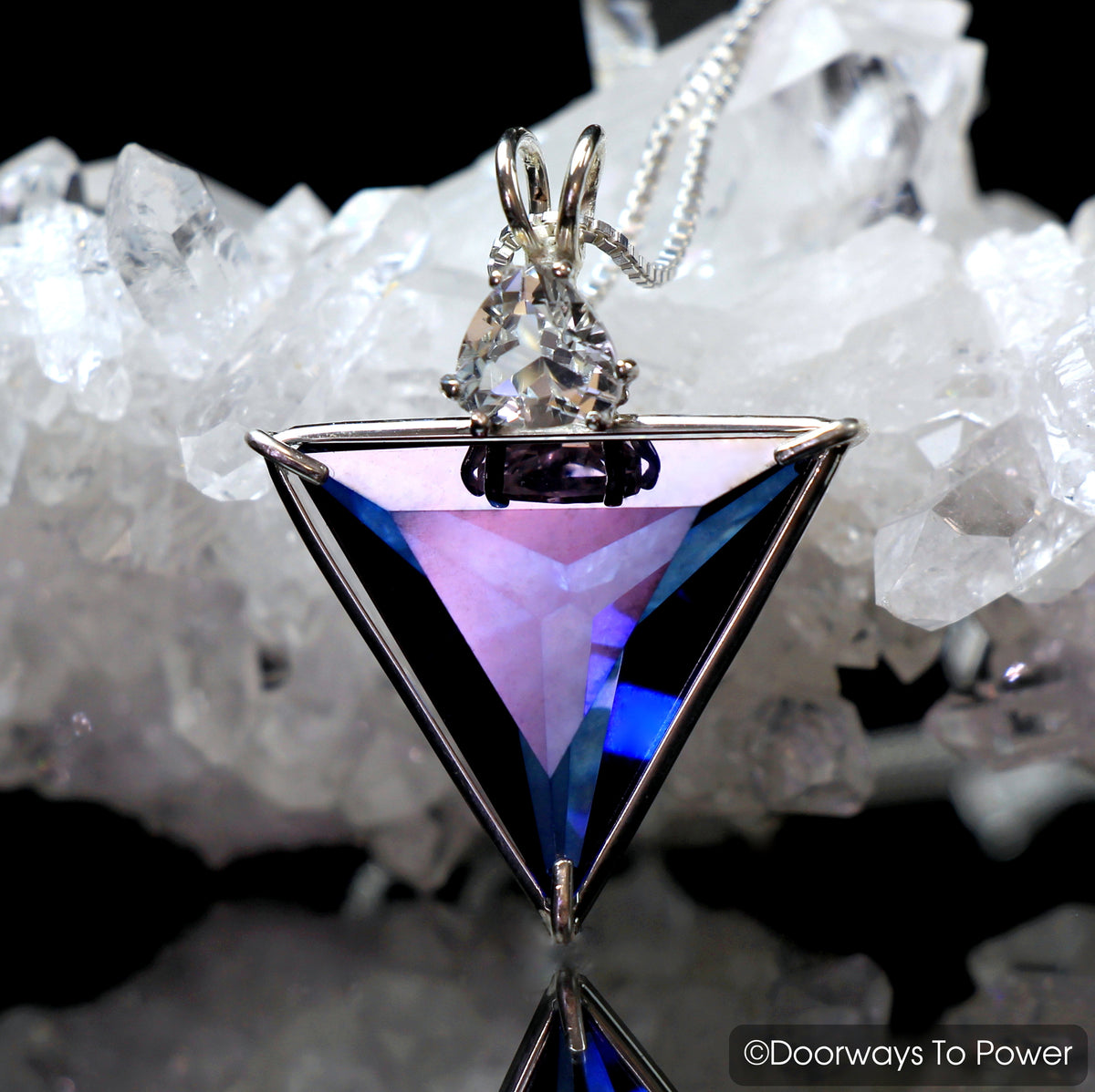 Tanzan Aura White Topaz Angelic Star Crystal Pendant