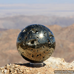 Pyrite Crystal Sphere & Abundance Stone