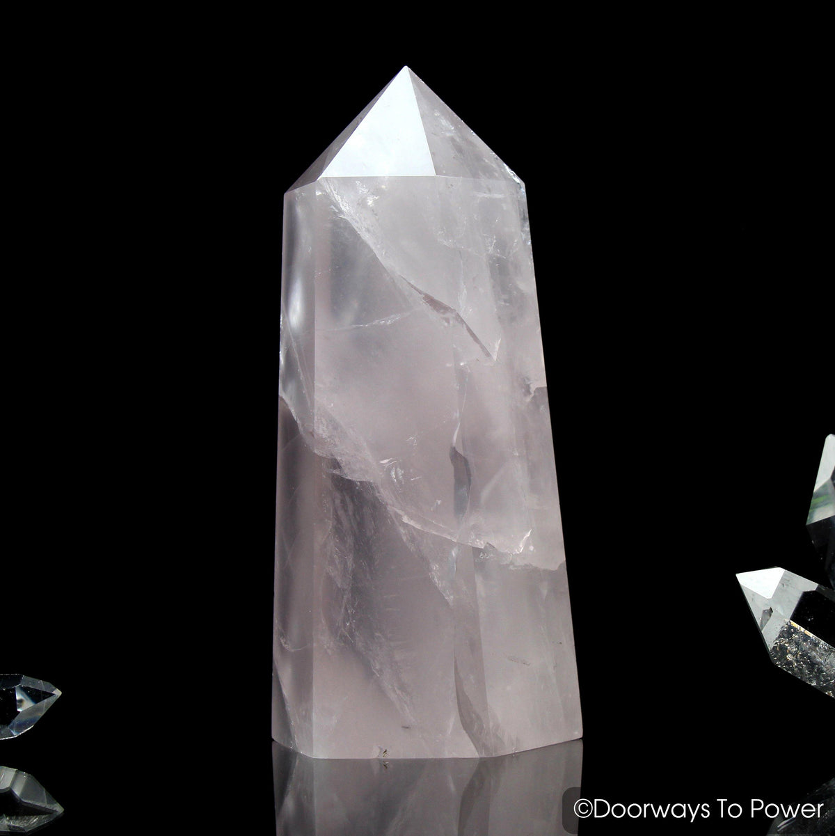 John of God Crystal Pastel Rose Quartz Generator Point