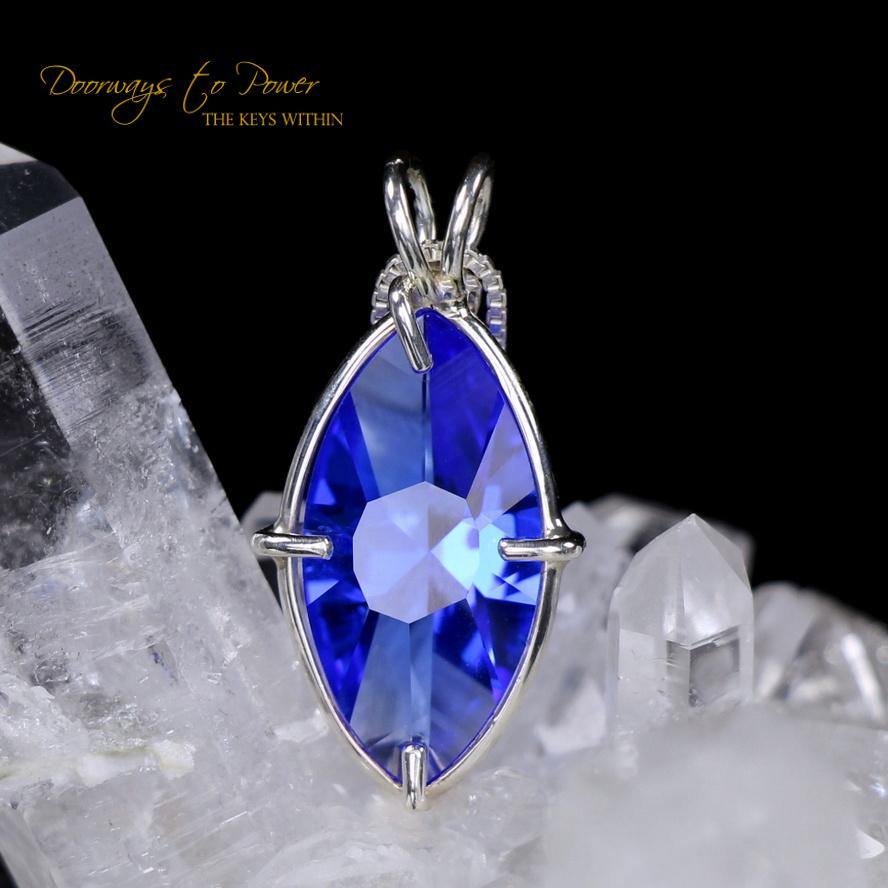 Siberian Blue Quartz Infinite Eye Crystal Pendant