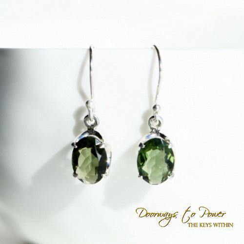moldavite earrings czech