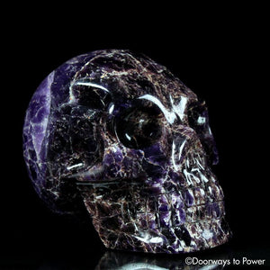 Magenta Chevron Amethyst Crystal Skull by Leandro De Souza