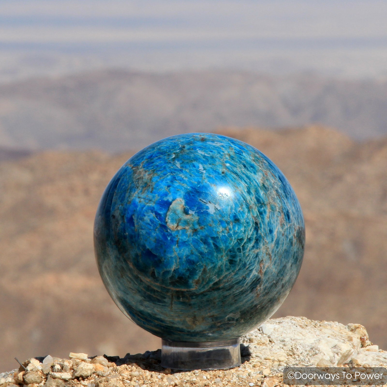 Blue Apatite Crystal Sphere