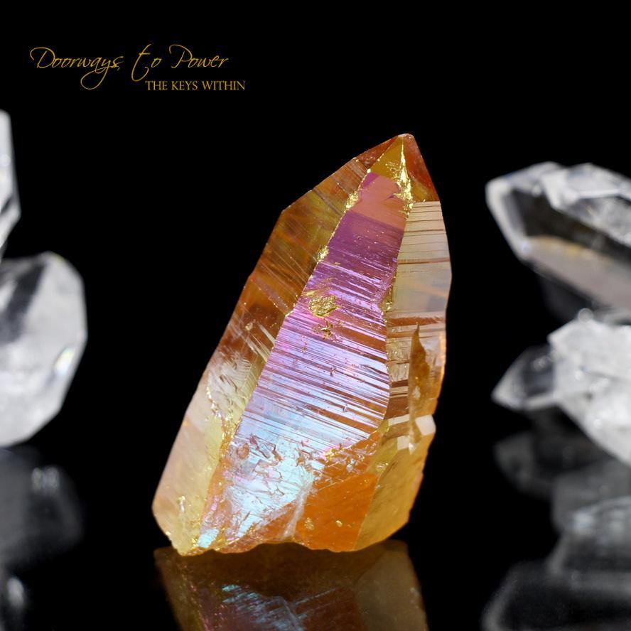 Golden Aura Lemurian Record Keeper Crystal