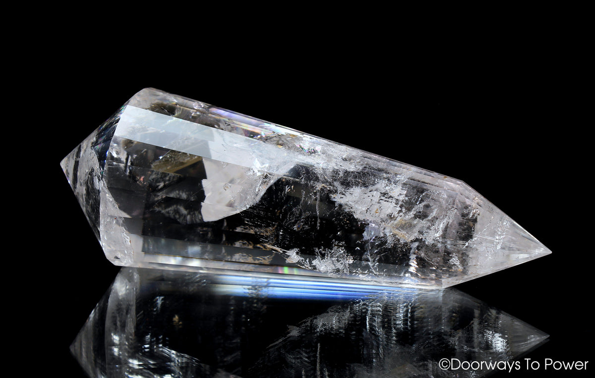 John of God Crystal 24 Sided Vogel Healing Quartz Wand 'Rainbow Warrior'  (RESERVED FOR NP)