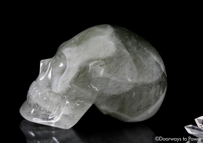 Rutilated Quartz Epidote Crystal Skull 'Epidosis'
