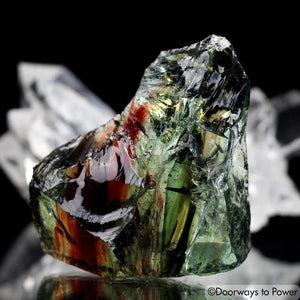 Rare Gem Bi color Terra Olive & Brown Earth Shaman Andara Crystal