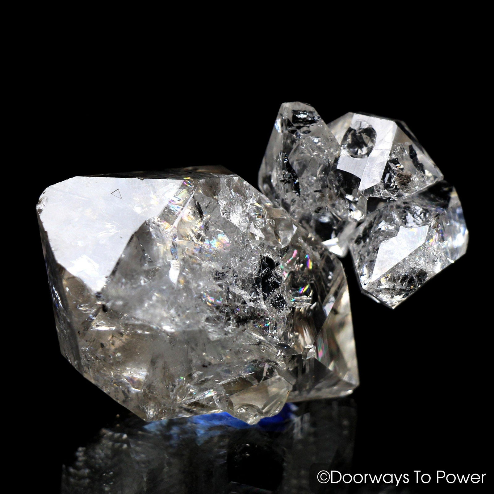 Herkimer Diamond Double Terminated Crystal with Sunken Record Keeper 'Traveler'