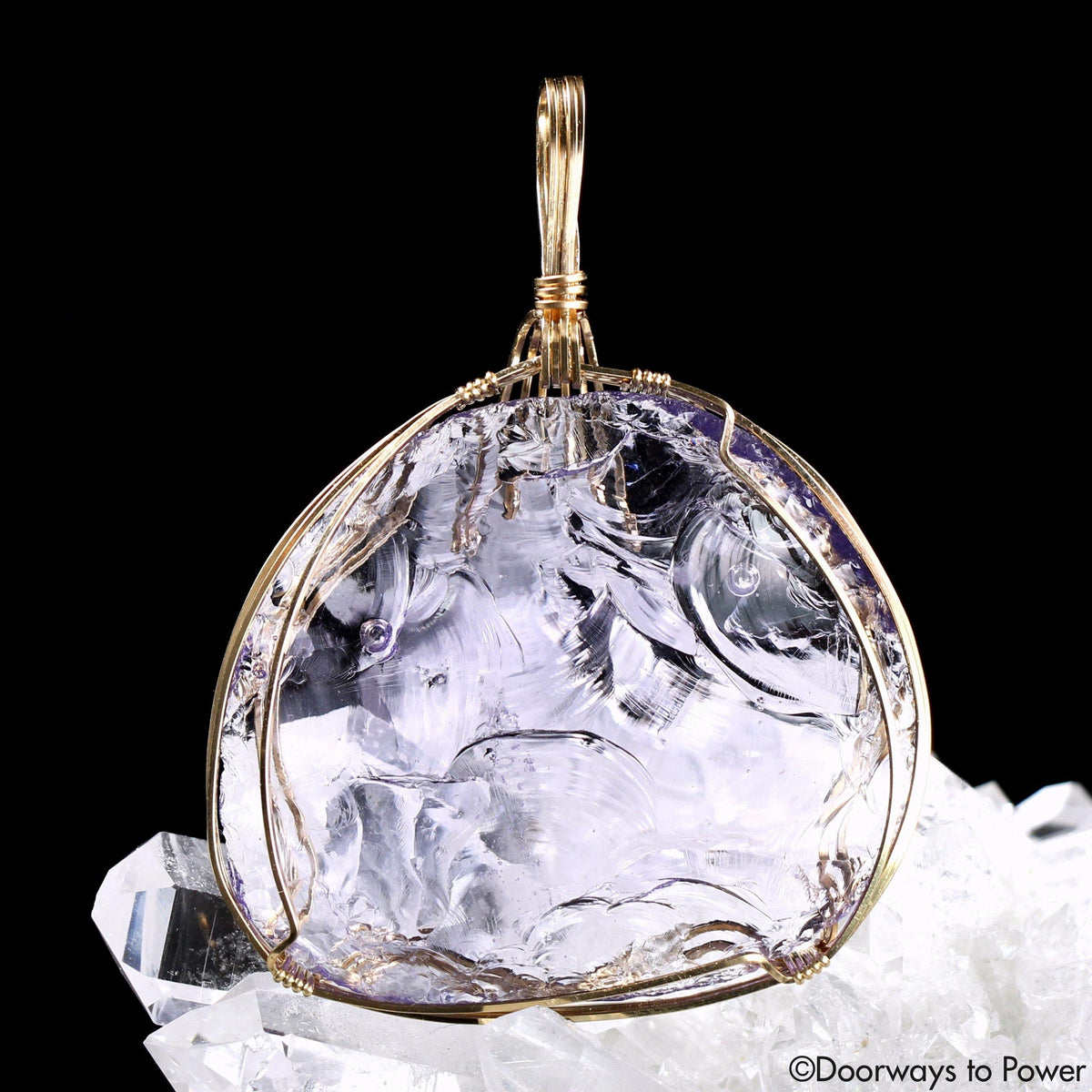 Sovereign Amethyst Andara Crystal Pendant 14k “SAHASRARA”