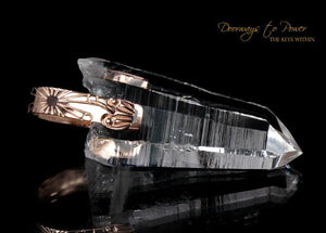 Lemurian Light Language Rose Gold Crystal Pendant