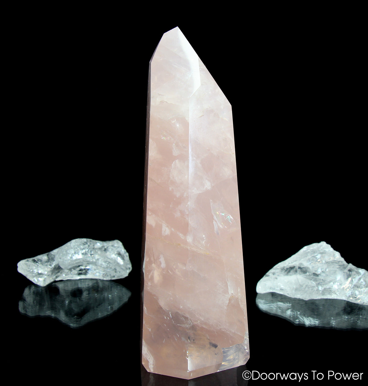 John of God Rose Quartz Master Dow Casa Crystal Point 'Full Heart'