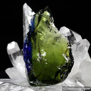 Rare Bi color Terra Olive & Tanzanite Fire Monatomic Andara Crystal