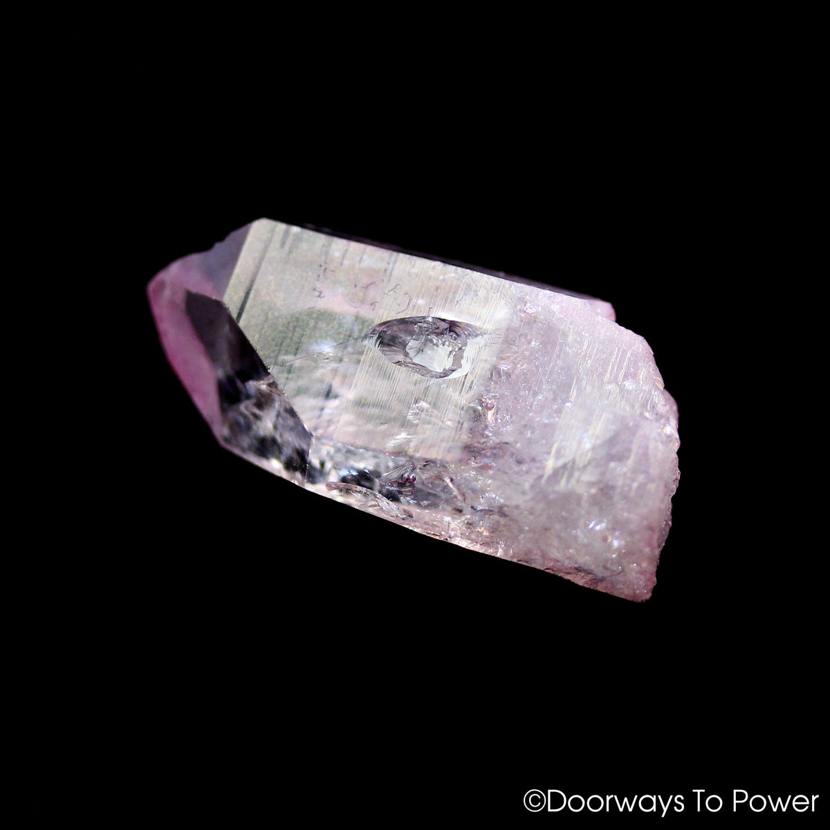 Platinum Rose Aura Colombian Lemurian Seed Master Dow Record Keeper Crystal