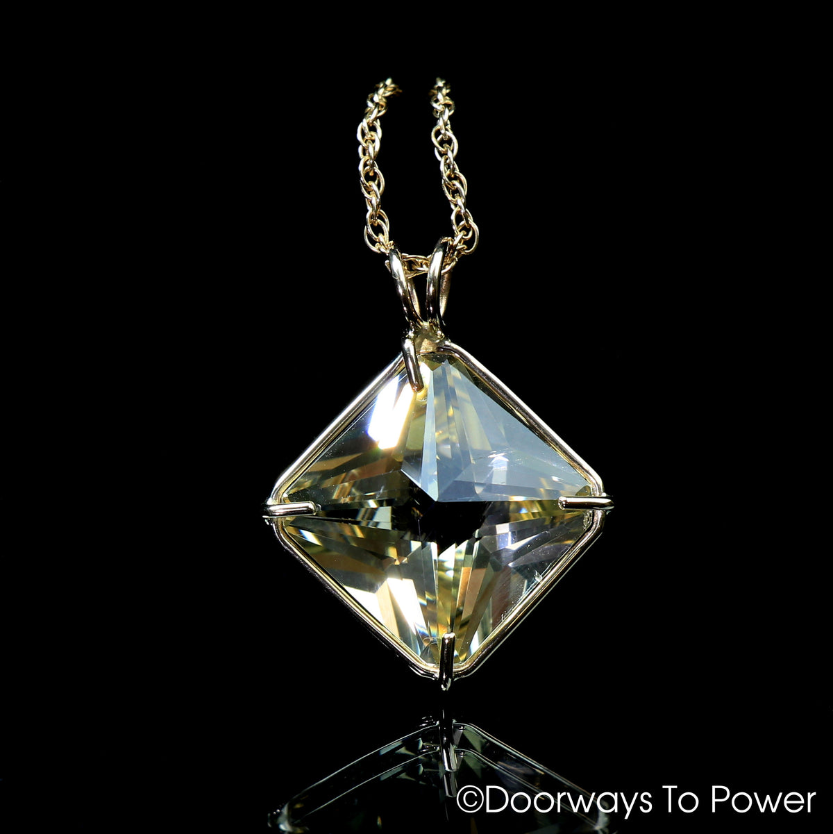 Golden Labradorite Magician Stone Pendant 14k Gold