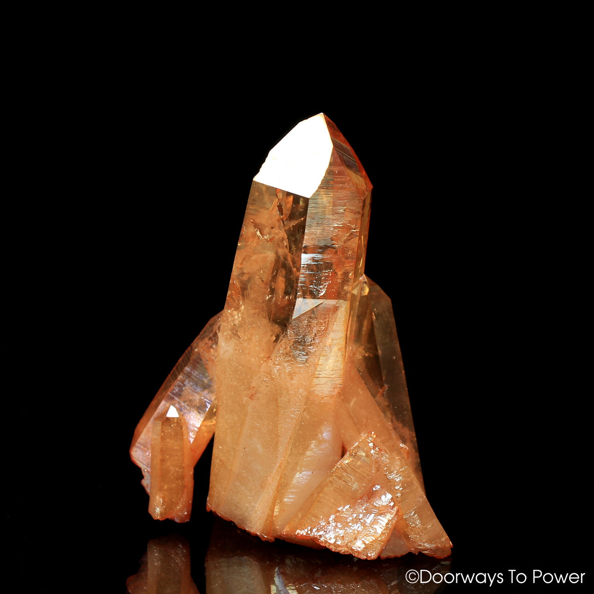 Tangerine Aura Imperial Gold Quartz Temple Heart Dow Pleiadian Starbrary Crystal