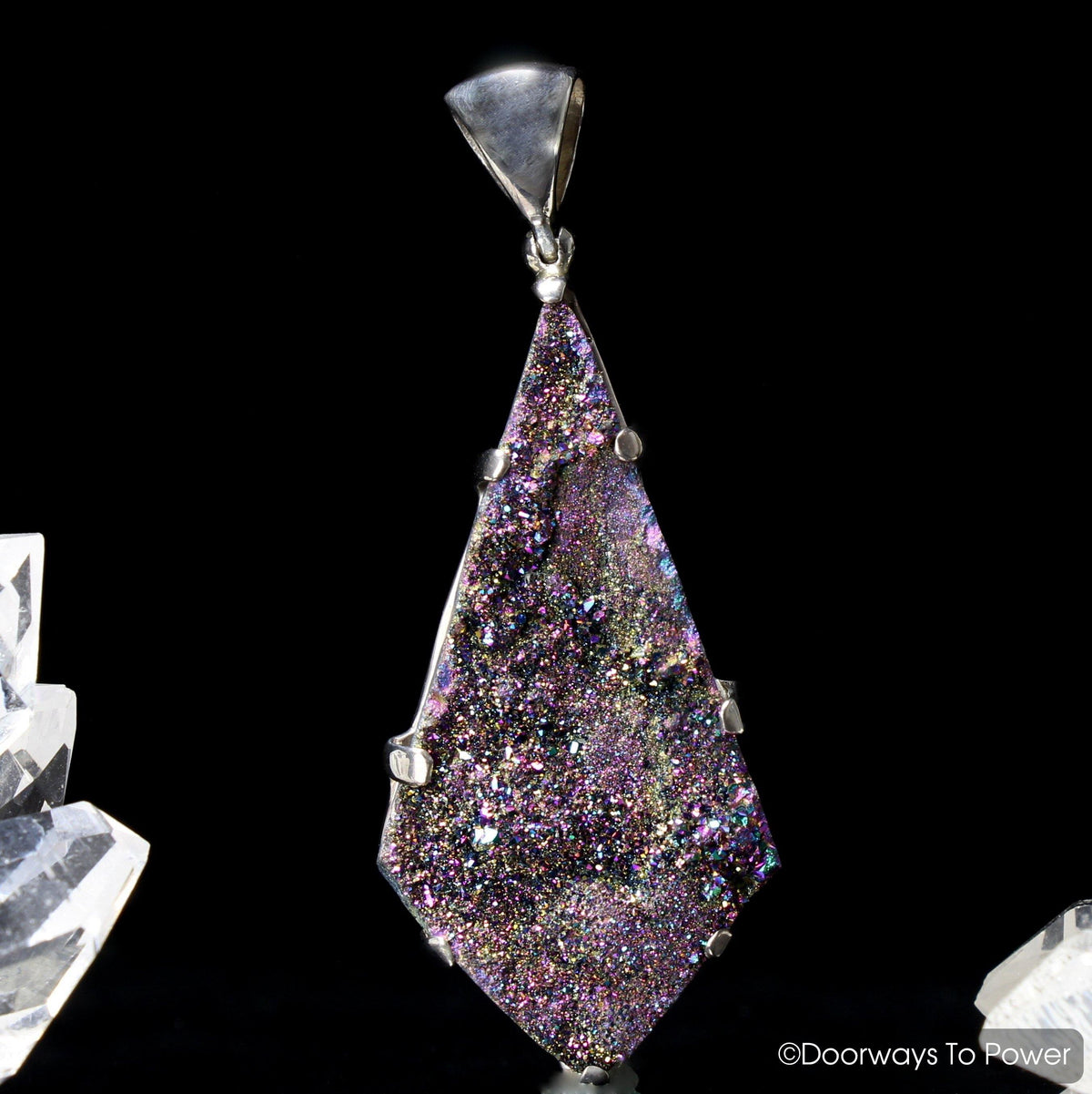 Titanium Aura Druzy Crystal Pendant