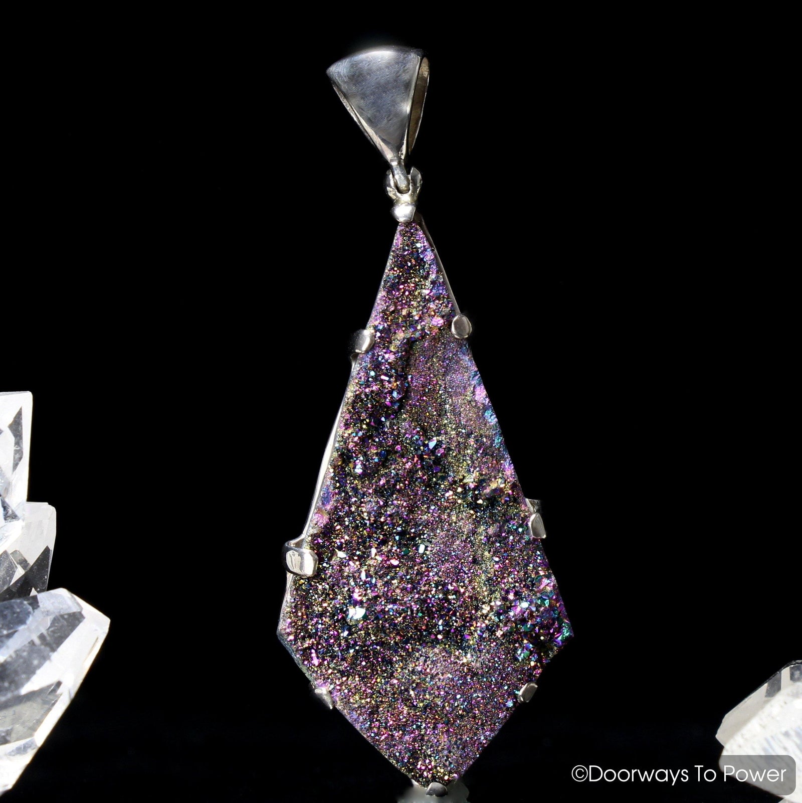 Titanium Aura Druzy Crystal Pendant