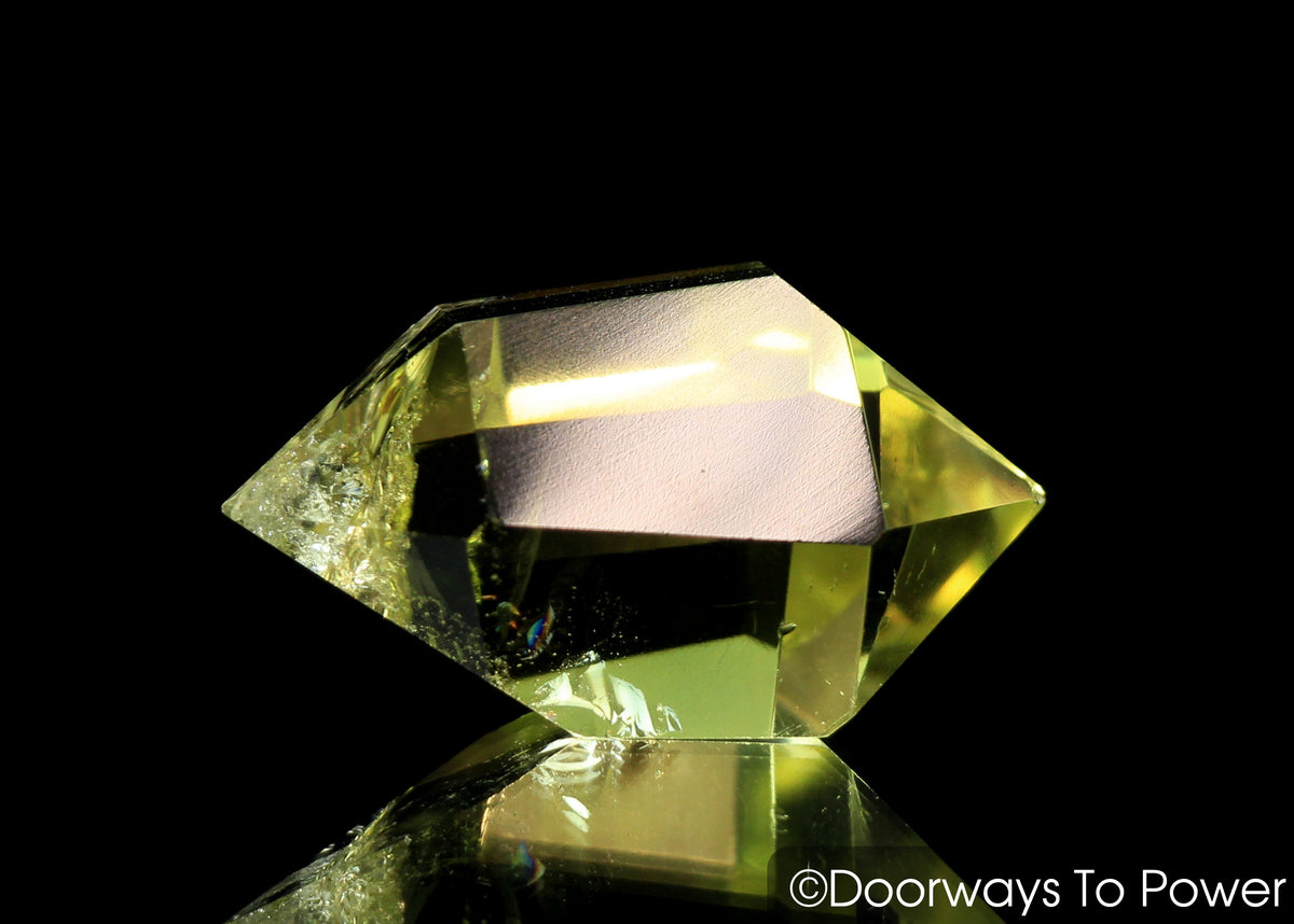 John of God Crystal Citrine Double Terminated Quartz Casa Crystal w/ Rainbows