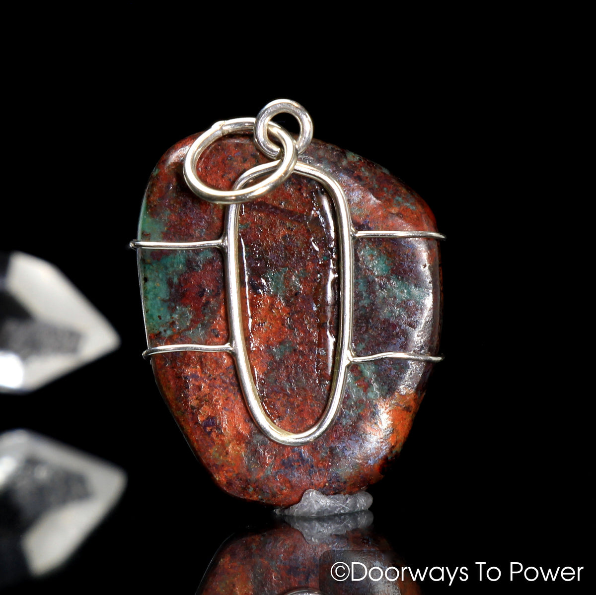 Crimson Cuprite Crystal Healing Pendant