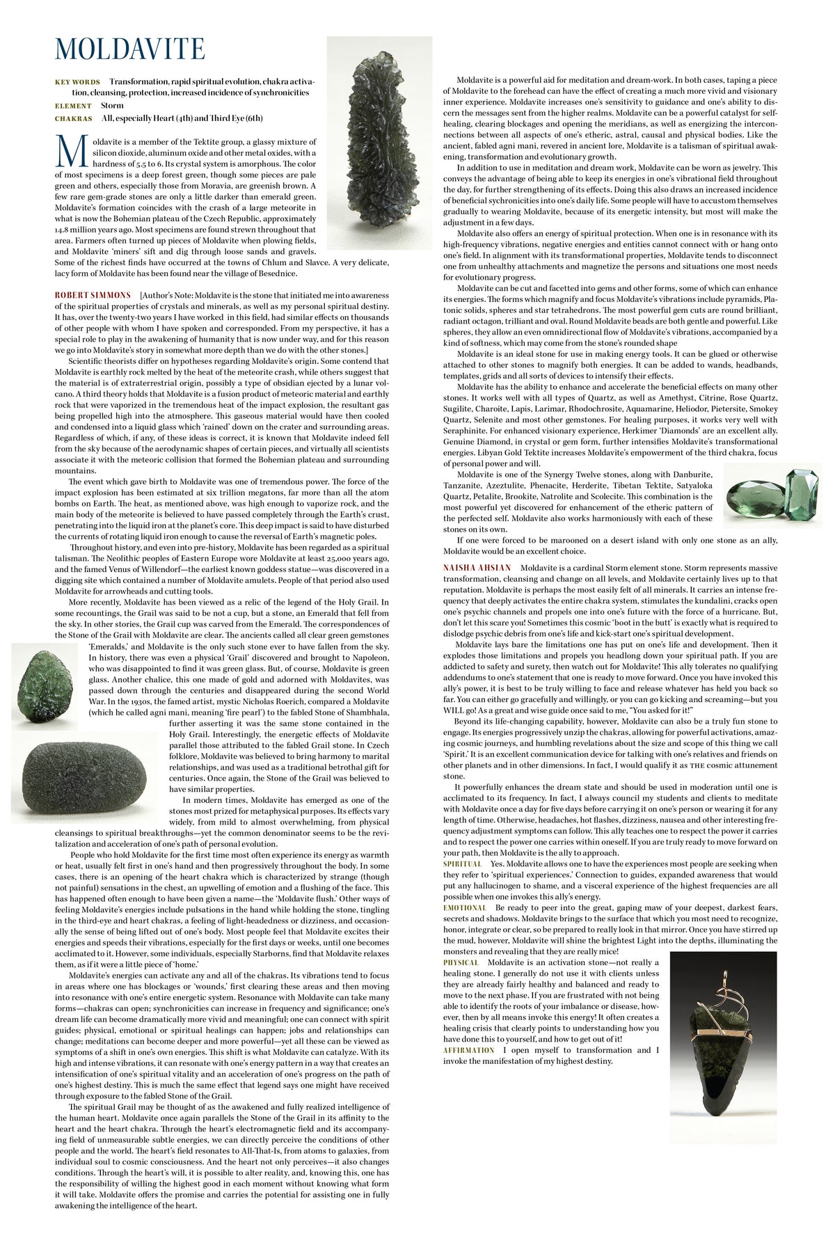 moldavite metaphysical Properties