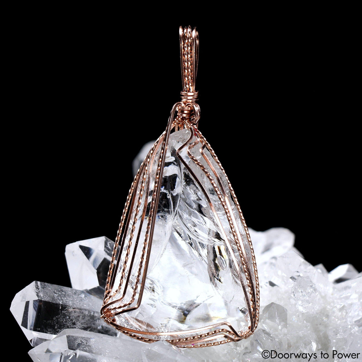 Luminescent Diamond Light Andara Rose Gold Crystal Pendant