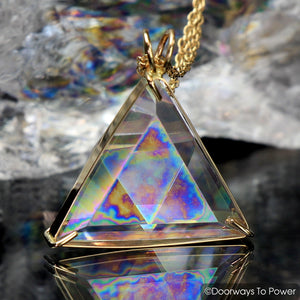 Angel Aura Vogel Crystal Pendant 14k Gold