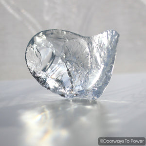 Lady Nellie Blue Monatomic Andara Crystal Glass Heart Rare