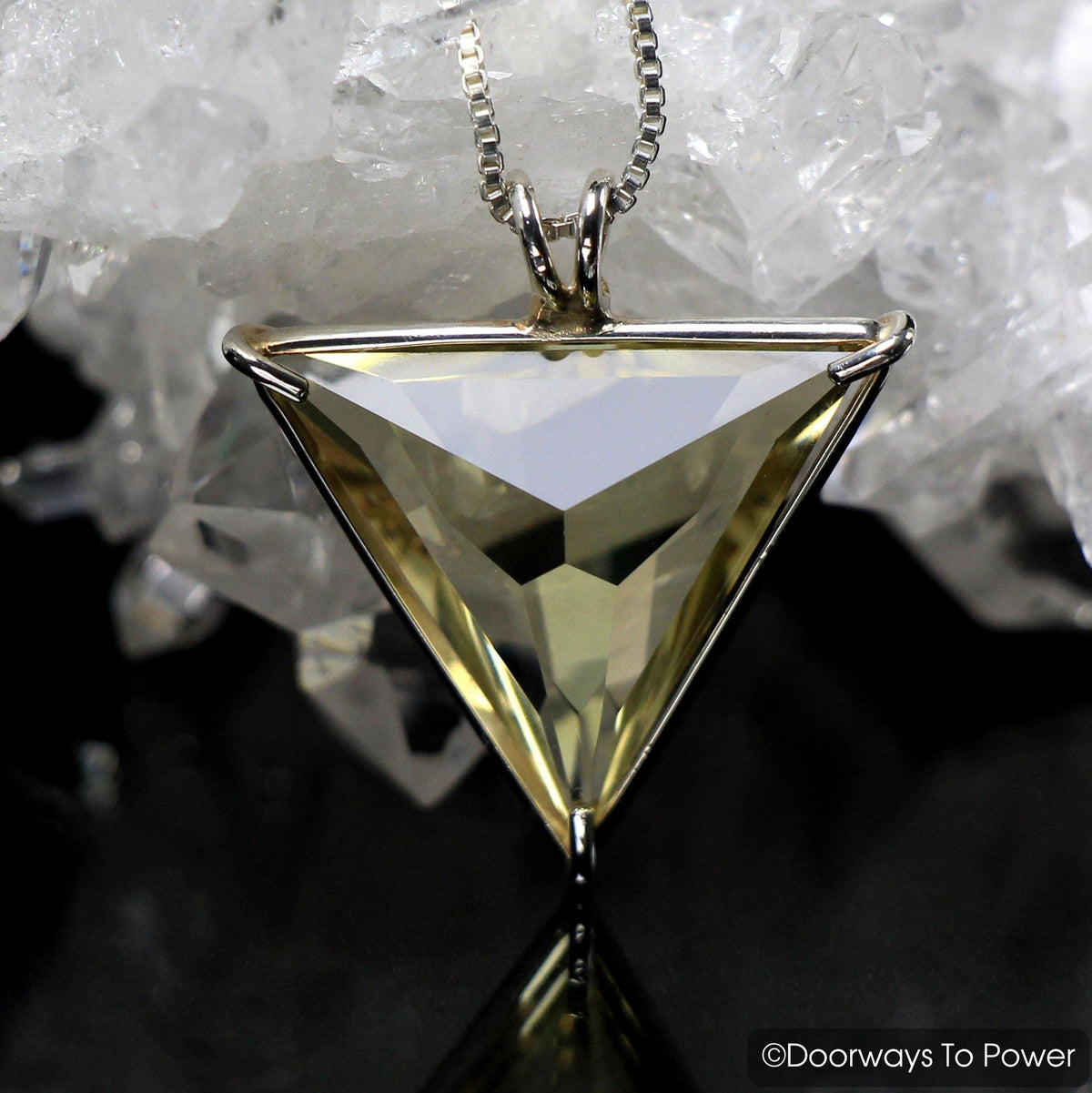 Citrine Quartz Angelic Star Crystal Pendant 14k