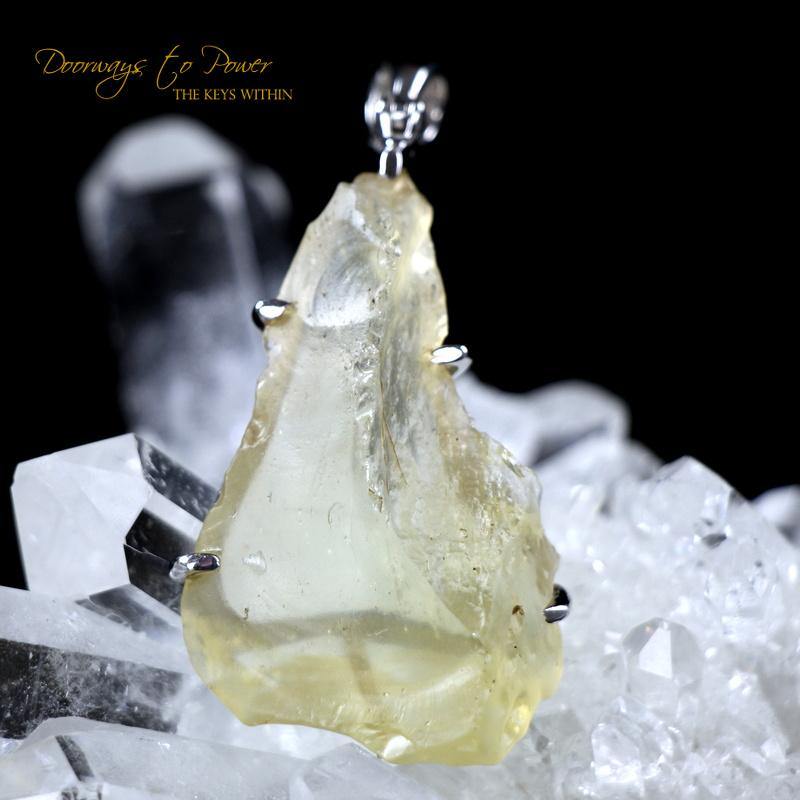 Libyan Desert Glass Gold Tektite Pendant
