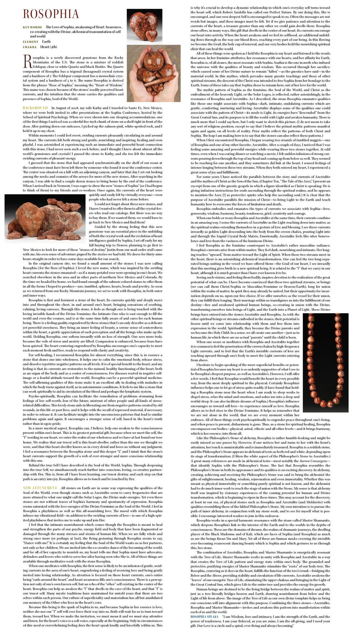 Rosophia Tumbled & Polished Stone 'Divine Feminine Wisdom'