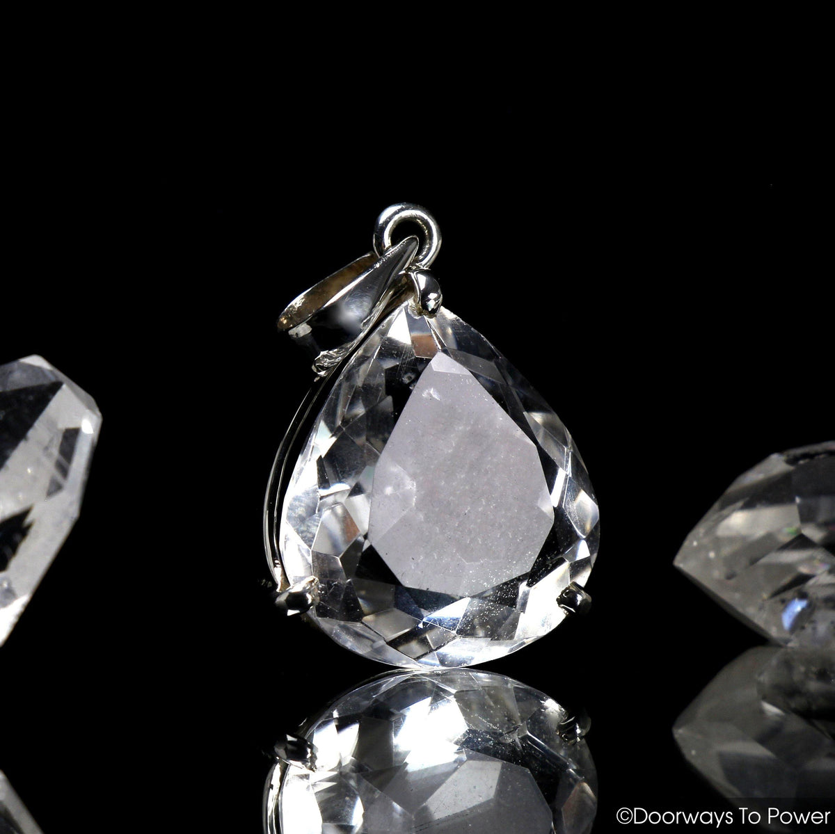 John of God Quartz Fine Faceted Gemstone Crystal Pendant