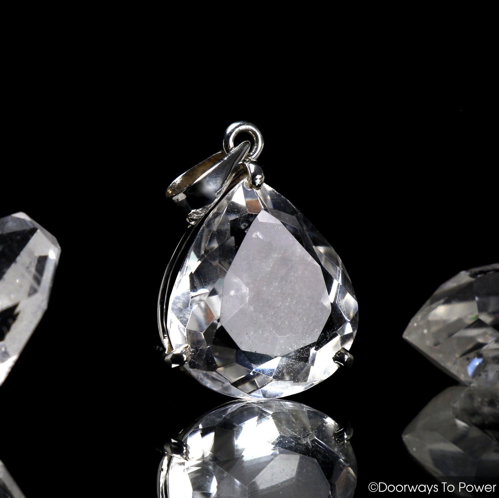 John of God Quartz Fine Faceted Gemstone Crystal Pendant