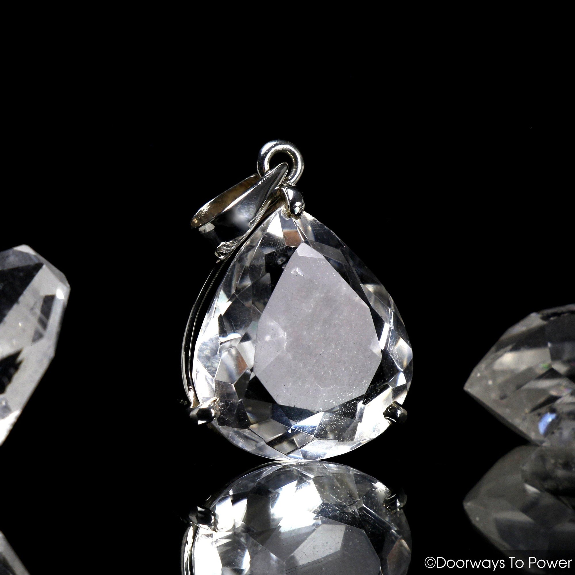 John of God Quartz Fine Faceted Gemstone Crystal Pendant