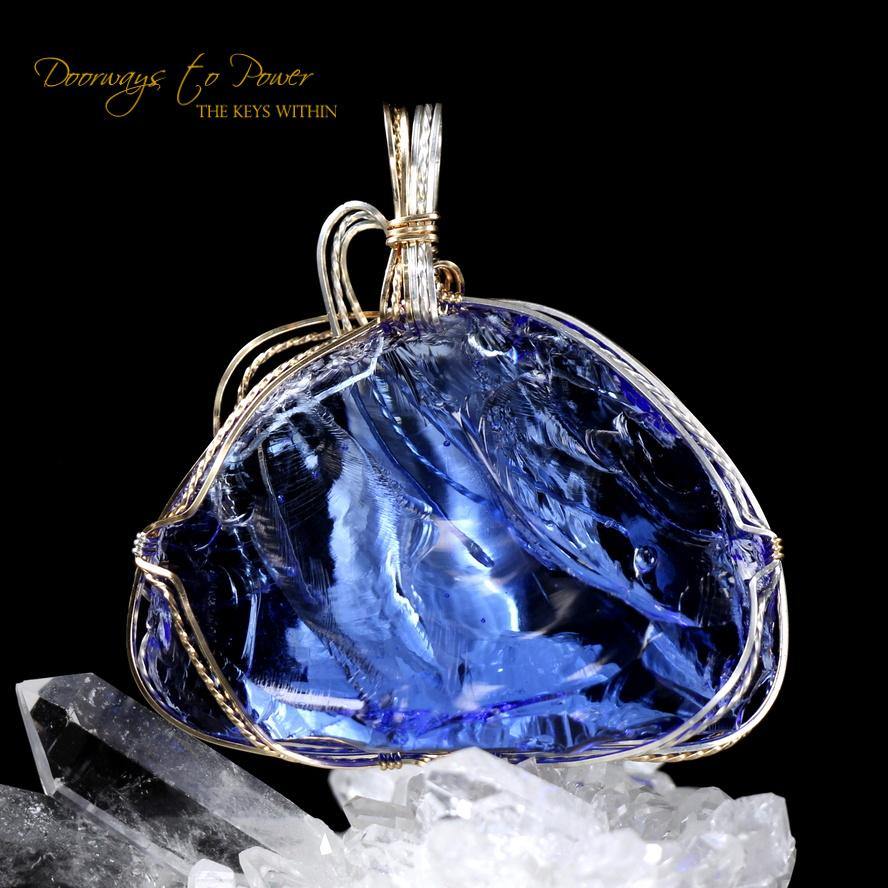 Tanzanite Fire Elestial Sapphire Andara Pendant 